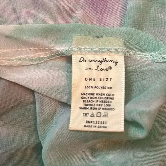 Do Everything In Love Tie Dye Kimono Cardigan Oversized Boho Sheer OS - Picture 5 of 8